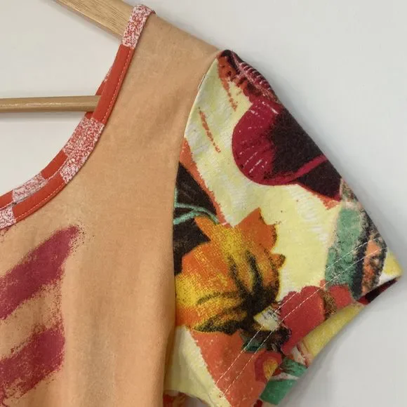 Save The Queen Vintage Short Sleeve Multicoloured Abstract Fruit Print Top Large - Picture 14 of 16